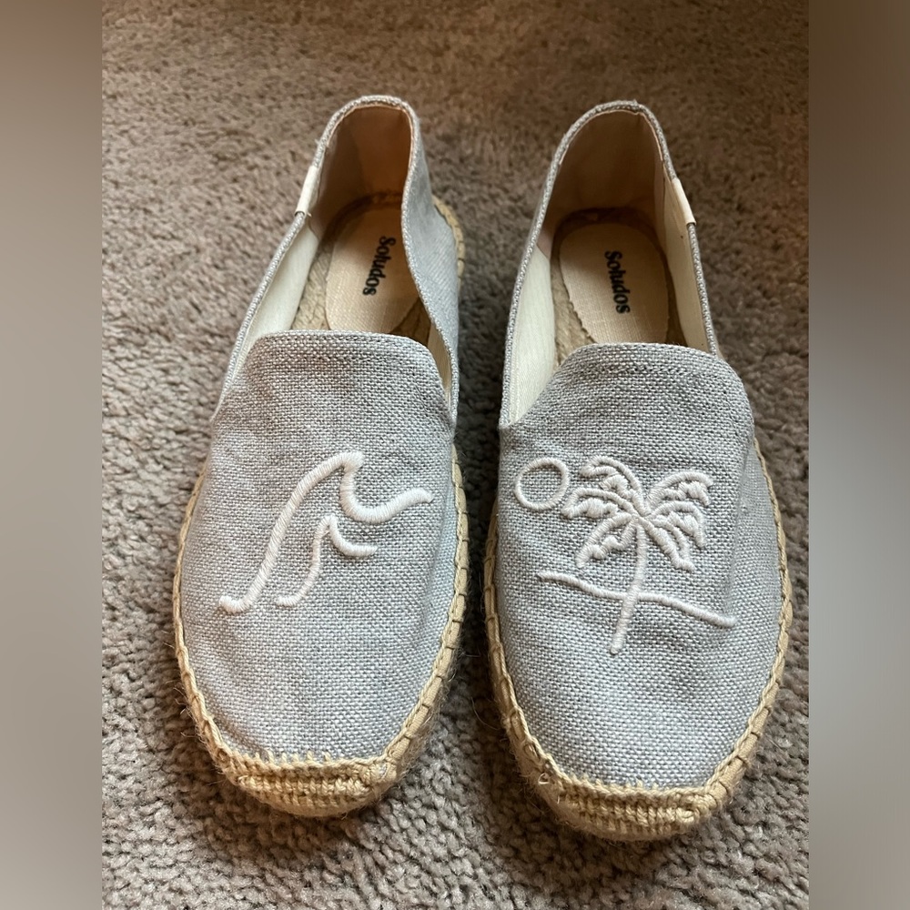 SOLUDOS Linen Beach Theme Espadrilles SZ 7 - LIKE NEW